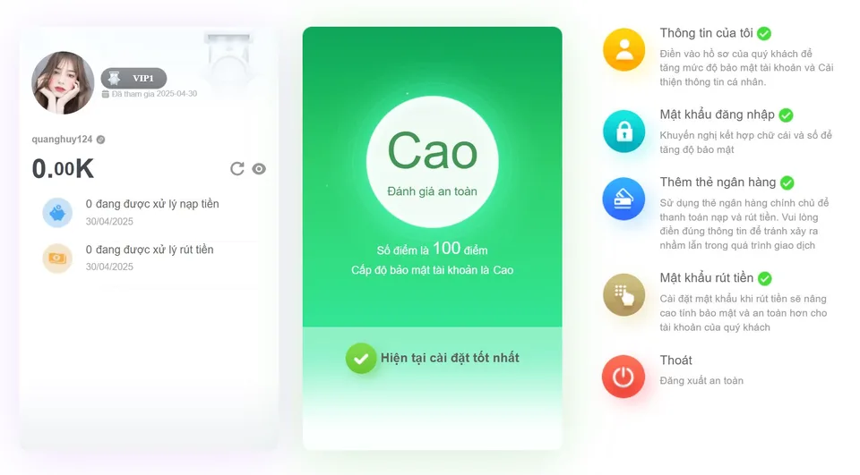 Tài khoản chính thức được quyền truy cập mọi dịch vụ ưu đãi