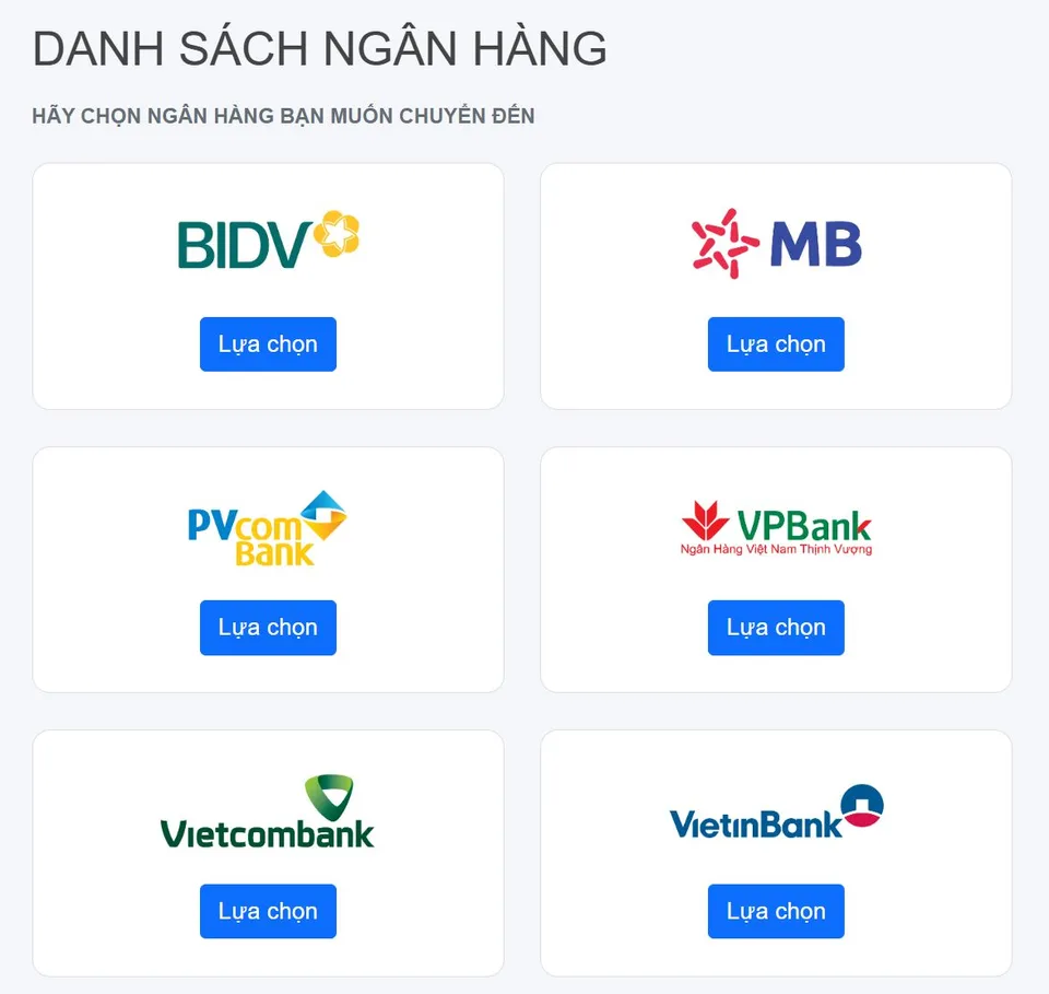 Tổng hợp ngân hàng hỗ trợ nạp tiền SV368