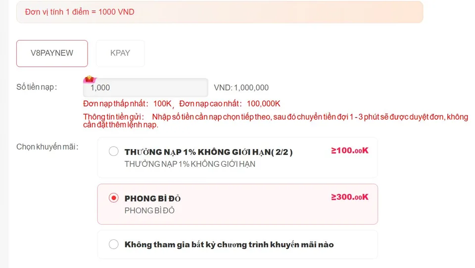 Chi tiết ba công đoạn nạp tiền SV368 căn bản