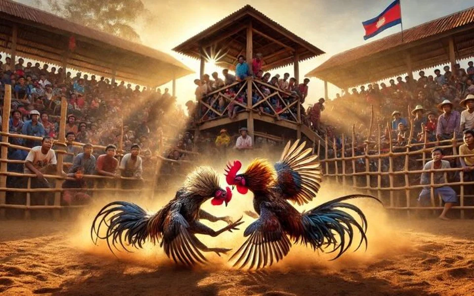 Hình ảnh trận đá gà cựa dao kịch tính được trực tiếp tại SV368