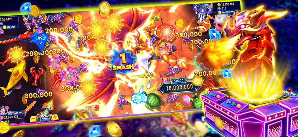 Giao diện đại dương rực rỡ trong game bắn cá Long Vương SV368